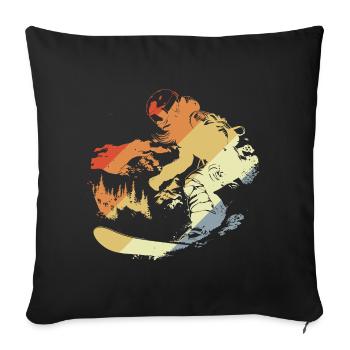 Retro Snowboarder - Sofa pillowcase 17,3'' x 17,3'' (45 x 45 cm) - black - Front
