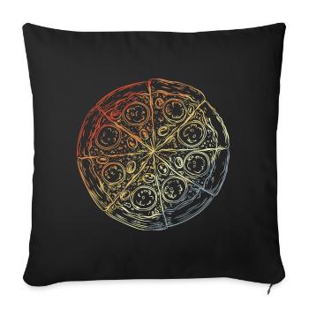 Vintage Pizza Sketch - Sofa pillowcase 17,3'' x 17,3'' (45 x 45 cm) - black - Front