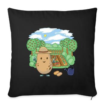 Potato Farmer Vegetable Garden Potatoes Farmer - Sofa pillowcase 17,3'' x 17,3'' (45 x 45 cm) - black - Front