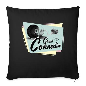 Fifties Great connection phone - Sofa pillowcase 17,3'' x 17,3'' (45 x 45 cm) - black - Front