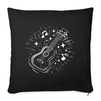Ukulele Drawing - Sofa pillowcase 17,3'' x 17,3'' (45 x 45 cm) - black - Front