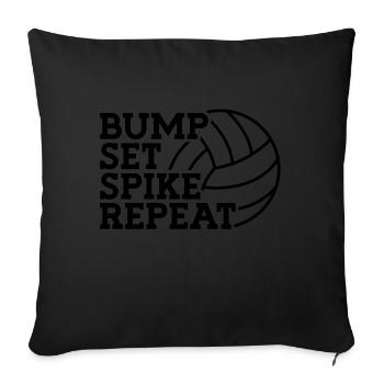 Bosser, s’installer, spike, répéter - conception de volley-ball - Housse de coussin décorative 45 x 45 cm - noir - Devant