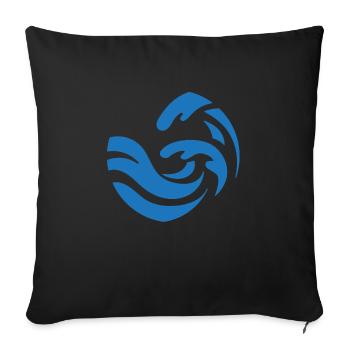 Conception simple de vague bleue - Housse de coussin décorative 45 x 45 cm - noir - Devant