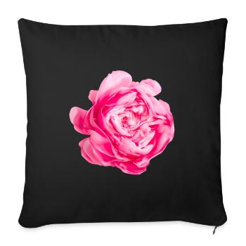 Flower Princess Alexandra of Kent Rose - Sofa pillowcase 17,3'' x 17,3'' (45 x 45 cm) - black - Front