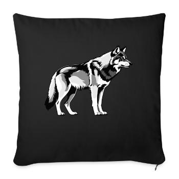 Wolf - Cute Dog Design - Sofakissenbezug 45 x 45 cm - Schwarz - Vorne