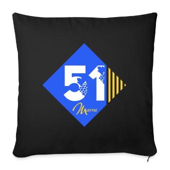 51 - Sofakissenbezug 45 x 45 cm - Schwarz - Vorne
