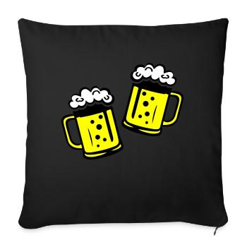Chope de bière Cheers - Housse de coussin décorative 45 x 45 cm - noir - Devant