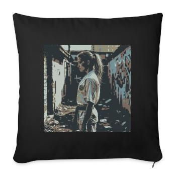 Focus - Streetfight - Sofa pillowcase 17,3'' x 17,3'' (45 x 45 cm) - black - Front