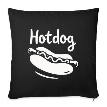 Hotdog Love in Black and White Look - Sofa pillowcase 17,3'' x 17,3'' (45 x 45 cm) - black - Front