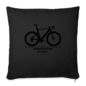 Engine Powered by Pasta – Cycling Shirt - Sofa pillowcase 17,3'' x 17,3'' (45 x 45 cm) - black - Front
