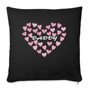 Daddy Love - Pink Hearts | Ideal for Father's Day - Sofa pillowcase 17,3'' x 17,3'' (45 x 45 cm) - black - Front