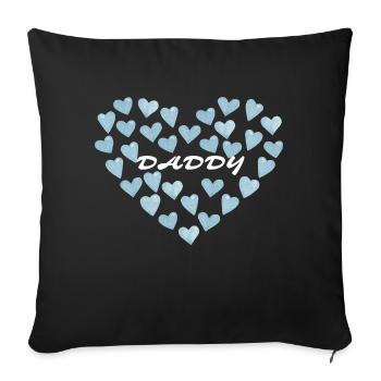 Daddy Love - Blue Hearts | Ideal for Father's Day - Sofa pillowcase 17,3'' x 17,3'' (45 x 45 cm) - black - Front