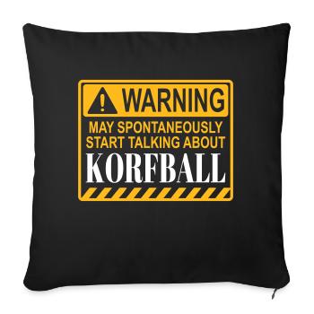 Warnig korfball - Sofa pillowcase 17,3'' x 17,3'' (45 x 45 cm) - black - Front