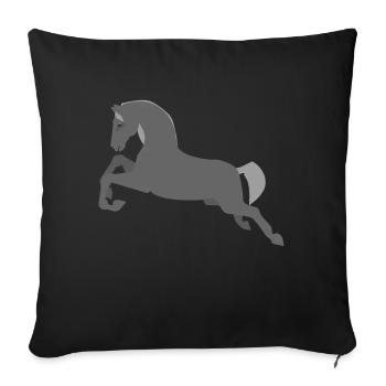 Graues Pferd - Sofakissenbezug 45 x 45 cm - Schwarz - Vorne