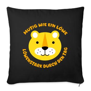 Mutig wie ein Löwe - Sofakissenbezug 45 x 45 cm - Schwarz - Vorne