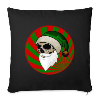 Skull Santa Claus Gnome red green - Sofa pillowcase 17,3'' x 17,3'' (45 x 45 cm) - black - Front