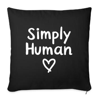 Simply Human Heart Humanity - Sofa pillowcase 17,3'' x 17,3'' (45 x 45 cm) - black - Front