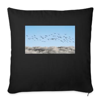 Über den Wolken Vögel - Sofakissenbezug 45 x 45 cm - Schwarz - Vorne
