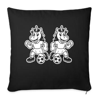 Soccer Unicorn Funny - Sofa pillowcase 17,3'' x 17,3'' (45 x 45 cm) - black - Front