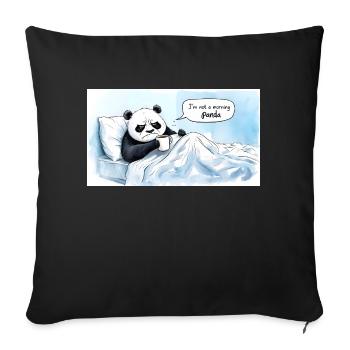 Morning Panda - Sofa pillowcase 17,3'' x 17,3'' (45 x 45 cm) - black - Front