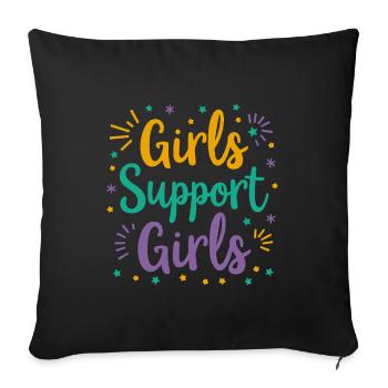 Filles Soutien Filles Déclaration Amitié - Housse de coussin décorative 45 x 45 cm - noir - Devant