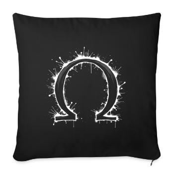 Omega Symbol Splash - Sofakissenbezug 45 x 45 cm - Schwarz - Vorne