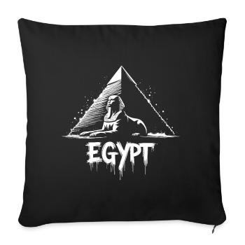 Pyramide du Sphinx d’Égypte - Housse de coussin décorative 45 x 45 cm - noir - Devant