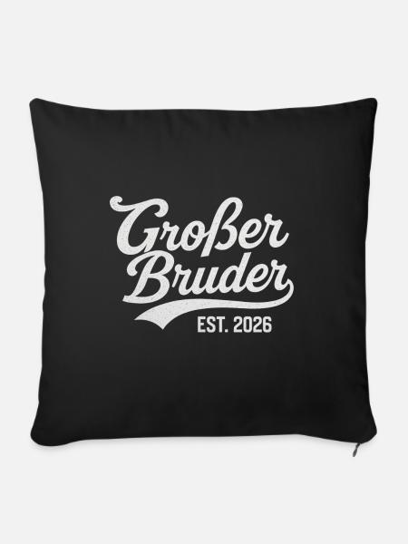 Großer Bruder EST. 2026 - Sofakissenbezug 45 x 45 cm - Schwarz