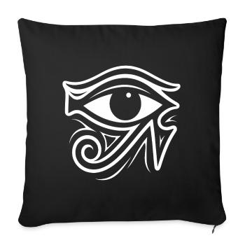 Symbole de l’œil d’Horus en Égypte - Housse de coussin décorative 45 x 45 cm - noir - Devant