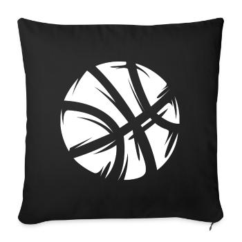 Abstract basketball in white on black - Sofa pillowcase 17,3'' x 17,3'' (45 x 45 cm) - black - Front