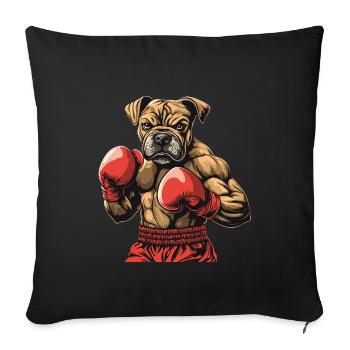 Chien Boxer - Housse de coussin décorative 45 x 45 cm - noir - Devant