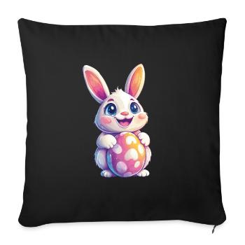 Lapin de Pâques Lapin de Pâques - Housse de coussin décorative 45 x 45 cm - noir - Devant