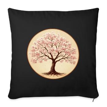Delicate cherry blossom tree - Sofa pillowcase 17,3'' x 17,3'' (45 x 45 cm) - black - Front