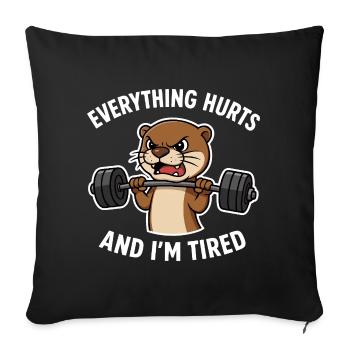 Angry Otter Weightlifting Quote - Sofa pillowcase 17,3'' x 17,3'' (45 x 45 cm) - black - Front