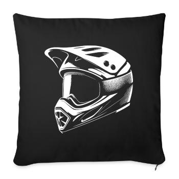 Motocross-Helm Illustration - Sofakissenbezug 45 x 45 cm - Schwarz - Vorne