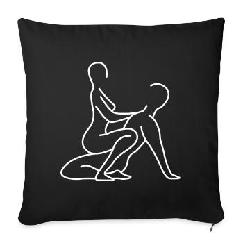 Design de couple humoristique – Fitness, proximité et plaisir - Housse de coussin décorative 45 x 45 cm - noir - Devant