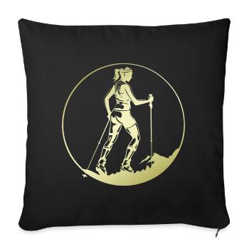 Nordic Walking Silhouette - Sofa pillowcase 17,3'' x 17,3'' (45 x 45 cm) - black - Front