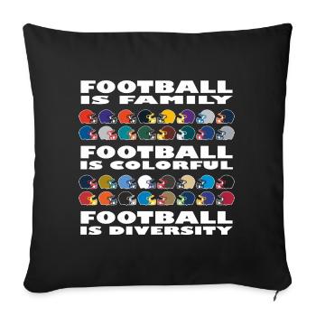 Football Diversity - Sofa pillowcase 17,3'' x 17,3'' (45 x 45 cm) - black - Front