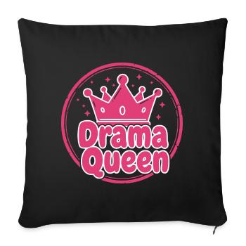 Drama Queen Fun Shirt Sweat à capuche - Housse de coussin décorative 45 x 45 cm - noir - Devant