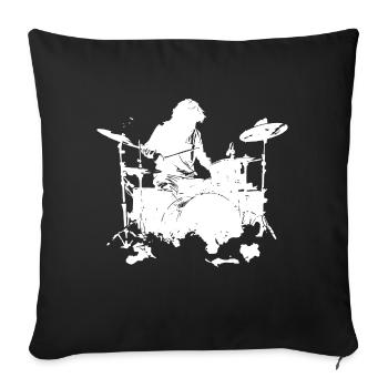 Drummer Sketch - Sofa pillowcase 17,3'' x 17,3'' (45 x 45 cm) - black - Front