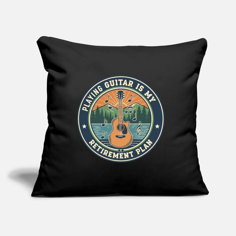 Plan de retraite de guitare Citation de guitariste Housse de coussin décorative 45 x 45 cm