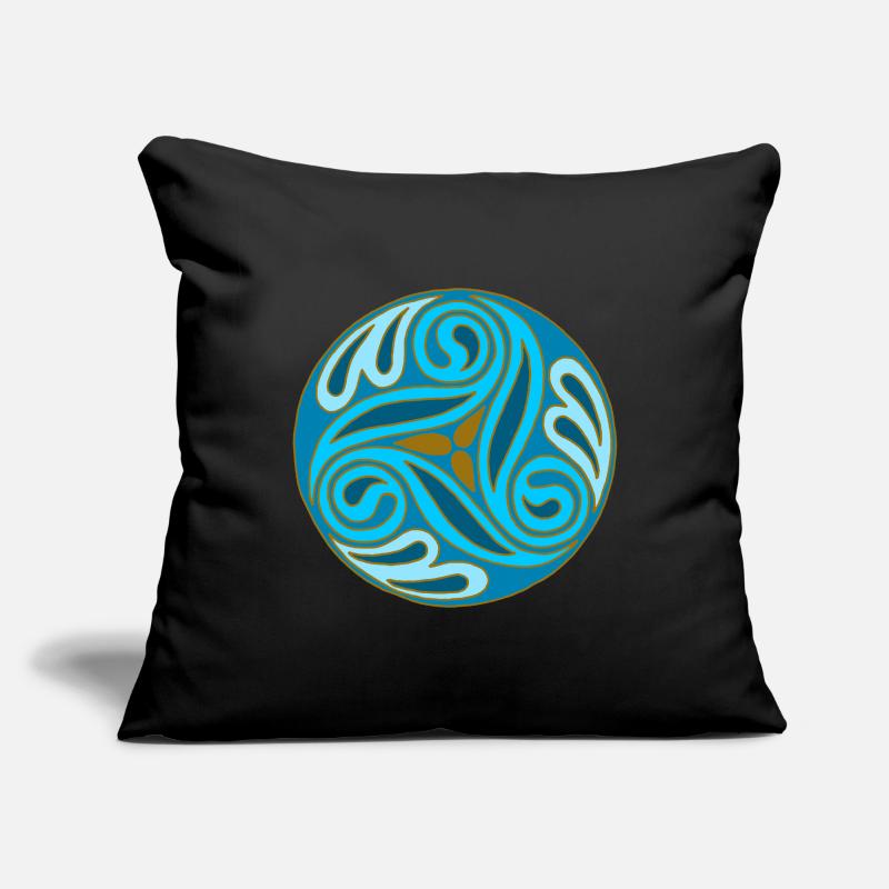 Sphère celte Bleue Housse de coussin décorative 45 x 45 cm