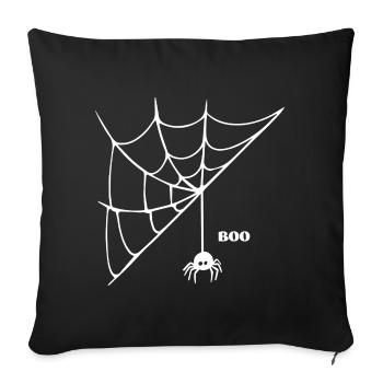 Spider - BOO Motif de rotation amusant pour Halloween - Housse de coussin décorative 45 x 45 cm - noir - Devant
