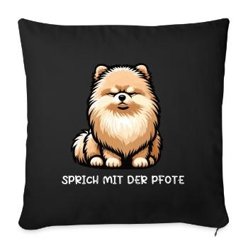 Talk to your paw Pomeranian Pomeranian Pomeranian Pomeranian Spitz - Sofa pillowcase 17,3'' x 17,3'' (45 x 45 cm) - black - Front