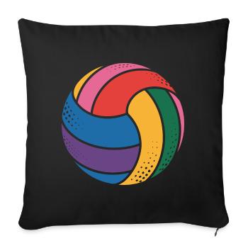 Colorful volleyball for sports lovers - Sofa pillowcase 17,3'' x 17,3'' (45 x 45 cm) - black - Front