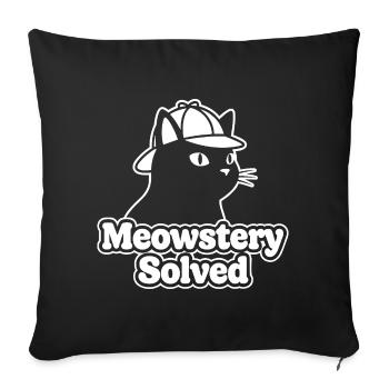 Miaoua a résolu le mystère du chat - Housse de coussin décorative 45 x 45 cm - noir - Devant