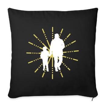Father and son / family - Sofa pillowcase 17,3'' x 17,3'' (45 x 45 cm) - black - Front