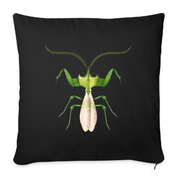 Tropical Insect in Green – Filigree Devil Flower - Sofa pillowcase 17,3'' x 17,3'' (45 x 45 cm) - black - Front