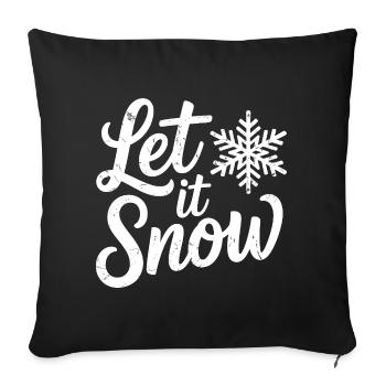 Let It Snow Christmas Snowflake - Sofa pillowcase 17,3'' x 17,3'' (45 x 45 cm) - black - Front
