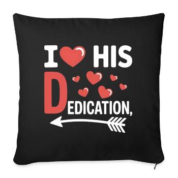 J’aime son dévouement, son partenaire d’amour drôle Spruc - Housse de coussin décorative 45 x 45 cm - noir - Devant